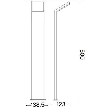Ideal Lux - LED Spoljna lampa STYLE LED/8,5W/230V 3000K 50 cm CRI 90 IP54 antracit