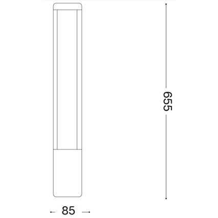 Ideal Lux - LED Spoljna lampa TIFONE LED/8,5W/230V 65,5 cm IP65 antracit