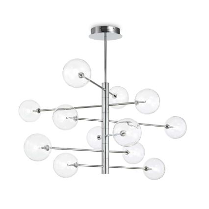 Ideal Lux - LED Viseći luster EQUINOXE 12xG4/2W/230V pr. 124 cm sjajni krom/prozirna