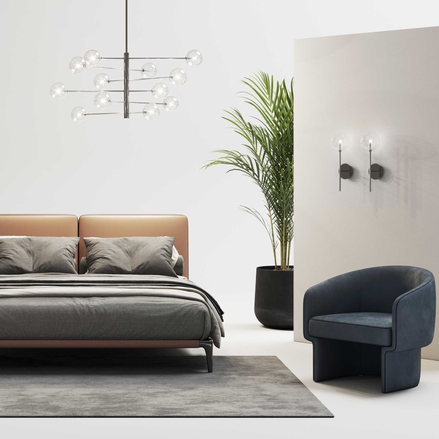 Ideal Lux - LED Viseći luster EQUINOXE 12xG4/2W/230V pr. 124 cm sjajni krom/prozirna