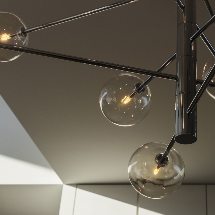 Ideal Lux - LED Viseći luster EQUINOXE 12xG4/2W/230V pr. 124 cm sjajni krom/prozirna