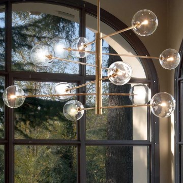 Ideal Lux - LED Viseći luster EQUINOXE 12xG4/2W/230V pr. 124 cm mesing/prozirna