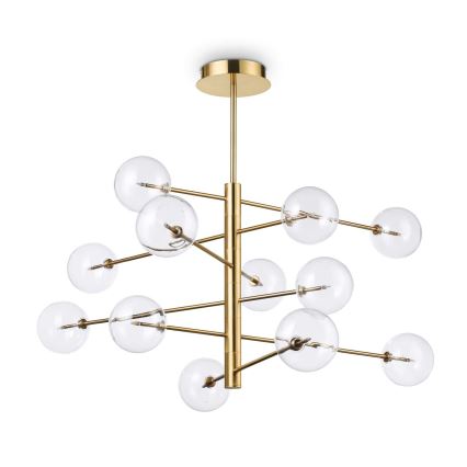 Ideal Lux - LED Viseći luster EQUINOXE 12xG4/2W/230V pr. 124 cm mesing/prozirna