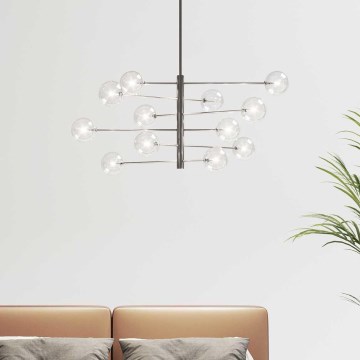 Ideal Lux - LED Viseći luster EQUINOXE 12xG4/2W/230V pr. 124 cm sjajni krom/prozirna