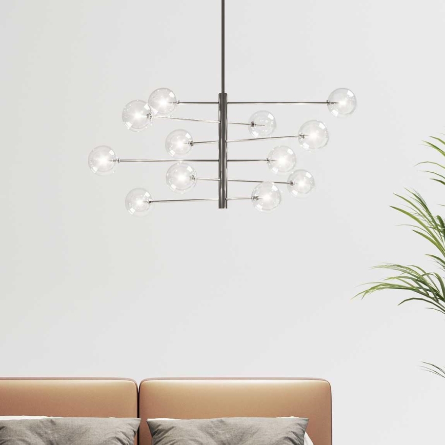 Ideal Lux - LED Viseći luster EQUINOXE 12xG4/2W/230V pr. 124 cm sjajni krom/prozirna