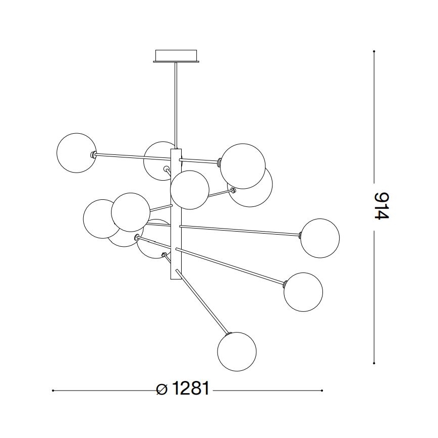 Ideal Lux - LED Viseći luster EQUINOXE 12xG4/2W/230V pr. 128,1 cm sjajni krom/prozirna