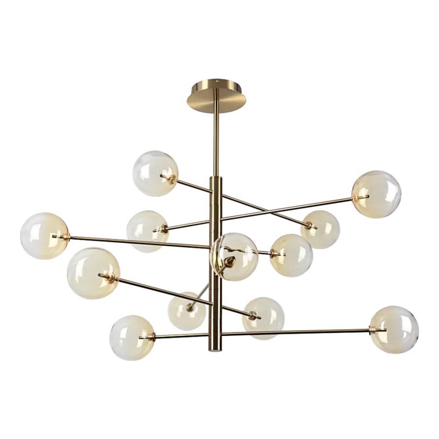 Ideal Lux - LED Viseći luster EQUINOXE 12xG4/2W/230V pr. 128,1 cm mesing/dimno