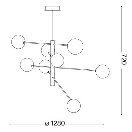 Ideal Lux - LED Viseći luster EQUINOXE 8xG4/2W/230V pr. 128 cm sjajni krom/dimno