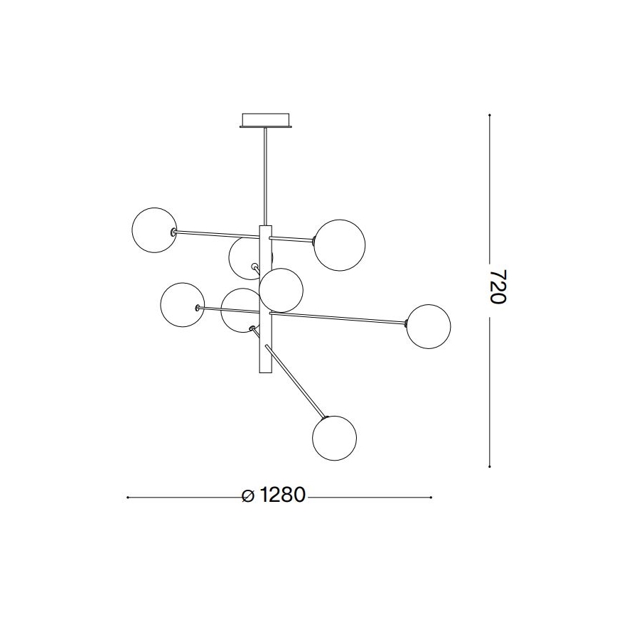 Ideal Lux - LED Viseći luster EQUINOXE 8xG4/2W/230V pr. 128 cm sjajni krom/dimno