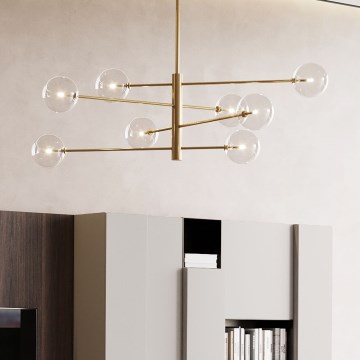 Ideal Lux - LED Viseći luster EQUINOXE 8xG4/2W/230V pr. 128 cm mesing/prozirna