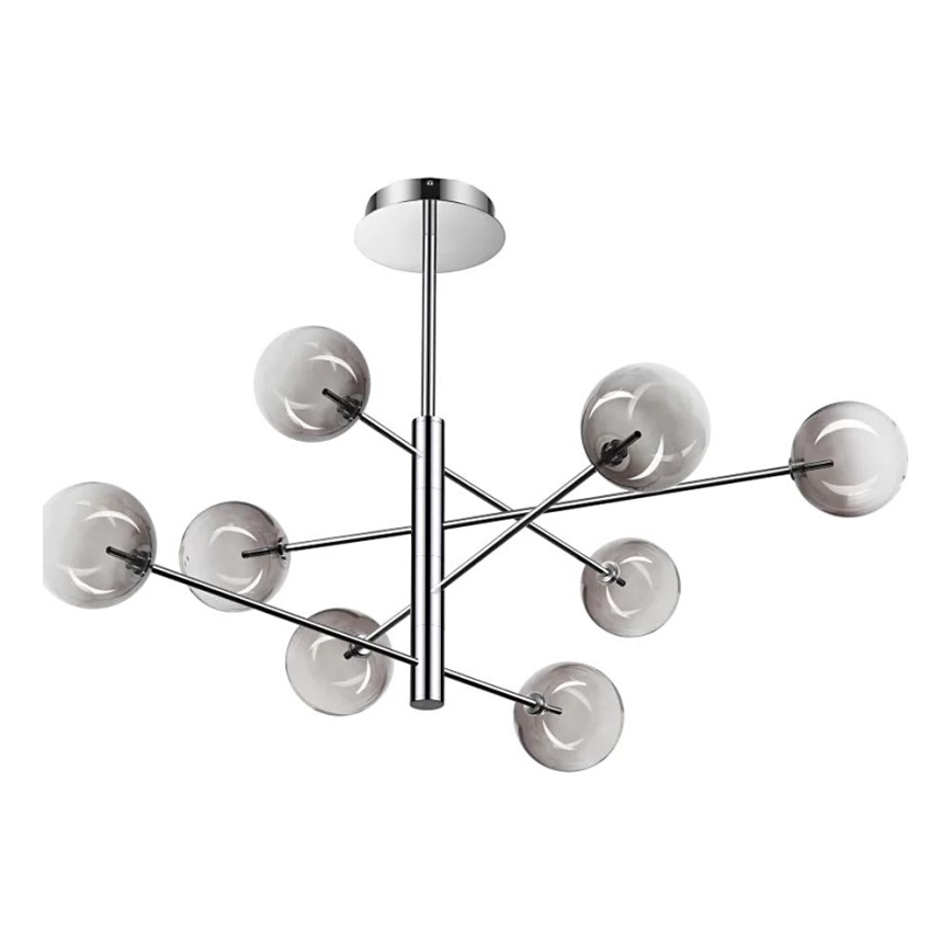 Ideal Lux - LED Viseći luster EQUINOXE 8xG4/2W/230V pr. 128 cm sjajni krom/dimno