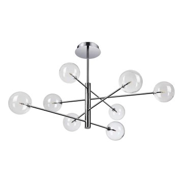 Ideal Lux - LED Viseći luster EQUINOXE 8xG4/2W/230V pr. 128 cm sjajni krom/prozirna