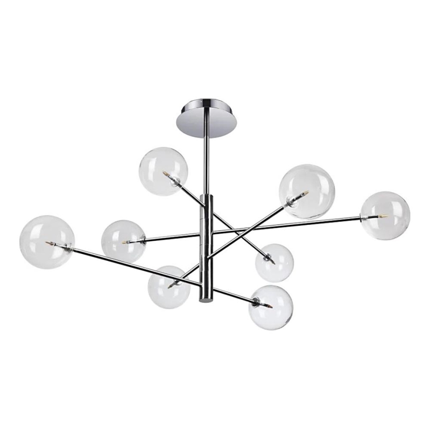 Ideal Lux - LED Viseći luster EQUINOXE 8xG4/2W/230V pr. 128 cm sjajni krom/prozirna