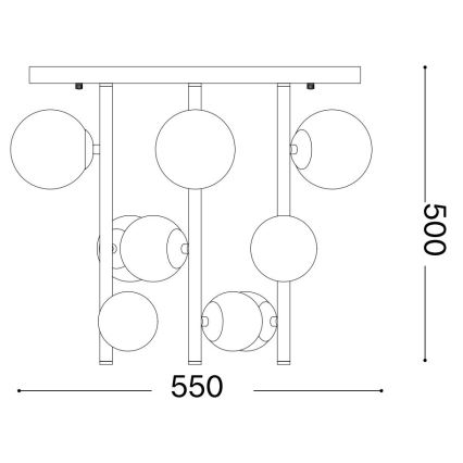 Ideal Lux - LED Viseći luster PERLAGE 9xG9/3W/230V zlatna