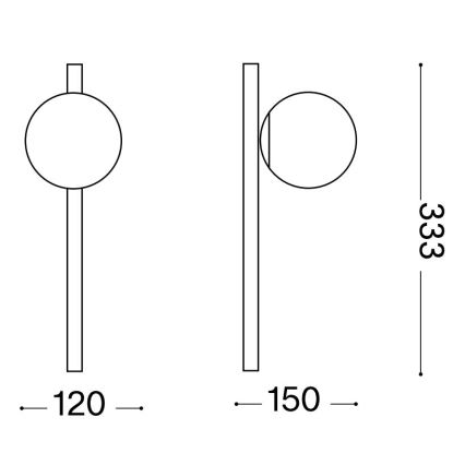 Ideal Lux - LED Zidna lampa BINOMIO 1xG9/3W/230V crno