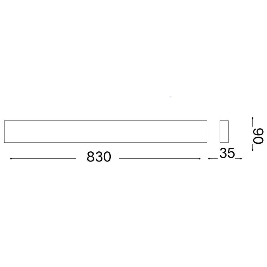 Ideal Lux - LED Zidna lampa DELTA LED/30W/230V 3000K 83 cm CRI 90 crno