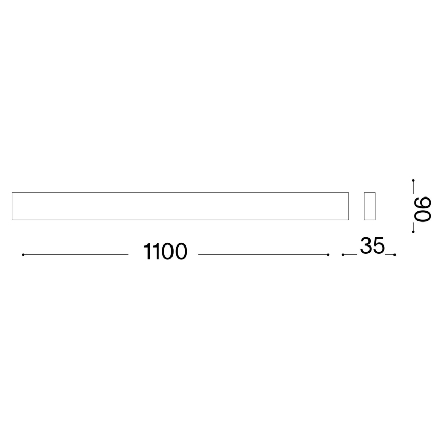 Ideal Lux - LED Zidna lampa DELTA LED/37W/230V 4000K 110 cm CRI 90 crno