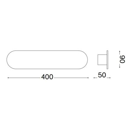 Ideal Lux - LED Zidna lampa ECHO LED/20W/230V 40 cm CRI 90 crno