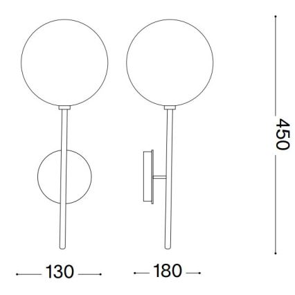 Ideal Lux - LED Zidna lampa EQUINOXE 1xG4/2W/230V mesing/dimno