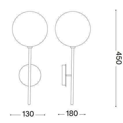 Ideal Lux - LED Zidna lampa EQUINOXE 1xG4/2W/230V mesing/prozirna