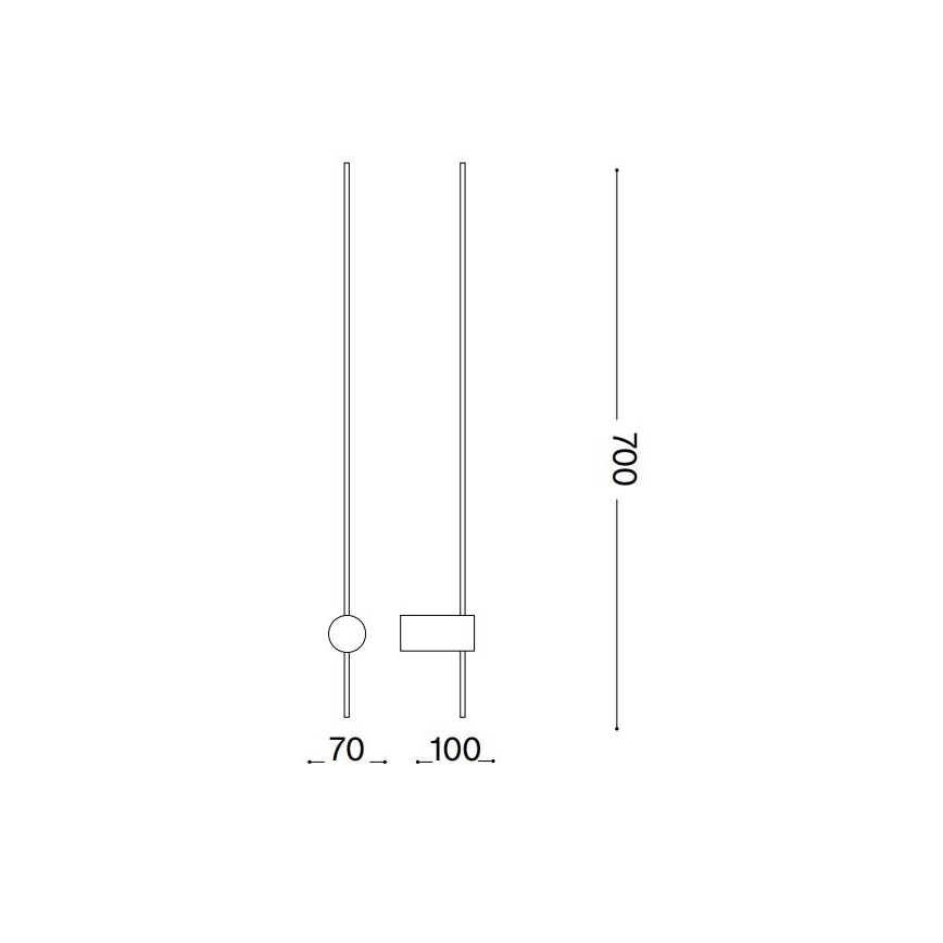 Ideal Lux - LED Zidna lampa ESSENCE LED/12W/230V 2700K 70 cm CRI 90 crno