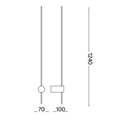 Ideal Lux - LED Zidna lampa ESSENCE LED/19W/230V 3000K 124 cm CRI 90 bela