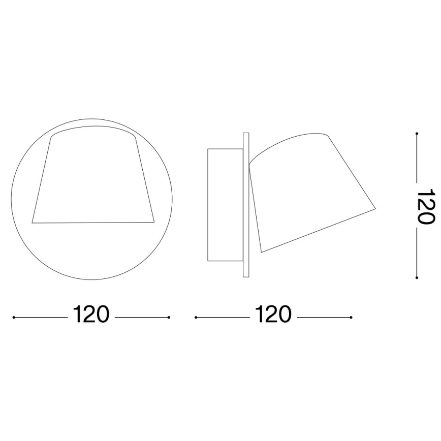 Ideal Lux - LED Zidna lampa GIM LED/6W/230V crno