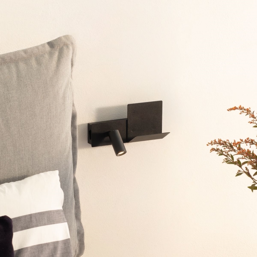 Ideal Lux - LED Zidna lampa KOMODO LED/4,5W/230V USB CRI 90 crno