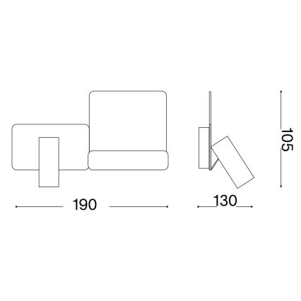 Ideal Lux - LED Zidna lampa KOMODO LED/4,5W/230V USB CRI 90 crno