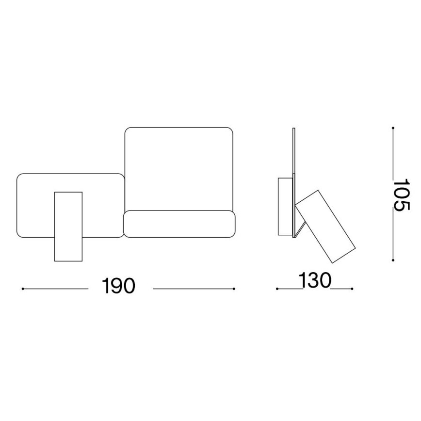Ideal Lux - LED Zidna lampa KOMODO LED/4,5W/230V USB CRI 90 crno