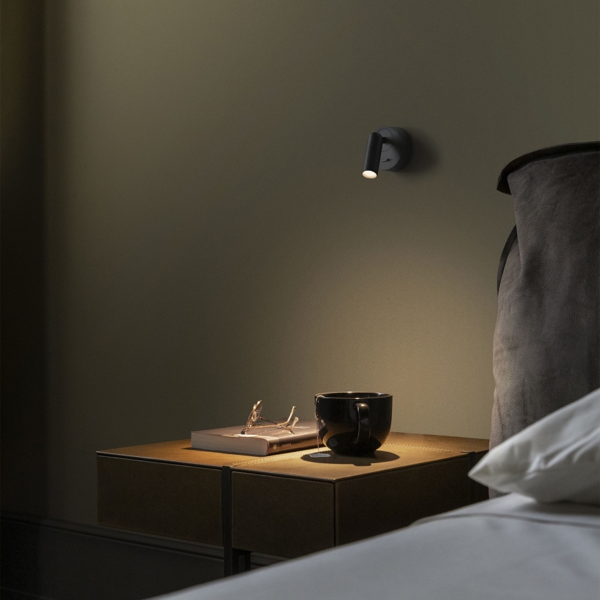 Ideal Lux - LED Zidna reflektorska lampa BEAN LED/3W/230V CRI 90 crno
