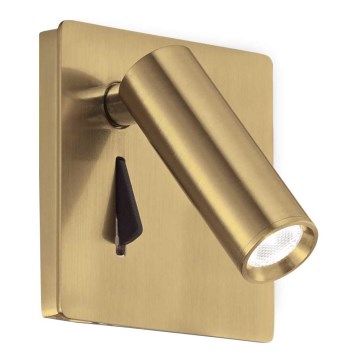 Ideal Lux - LED Zidna reflektorska lampa LITE LED/3W/230V CRI 90 mesing