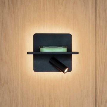 Ideal Lux - LED Zidna reflektorska lampa PIANO LED/11,5W/230V USB crno