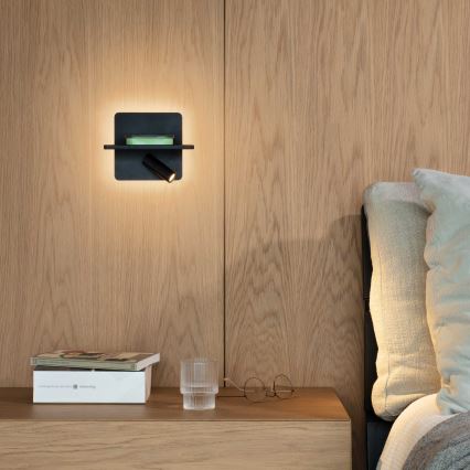 Ideal Lux - LED Zidna reflektorska lampa PIANO LED/11,5W/230V USB crno