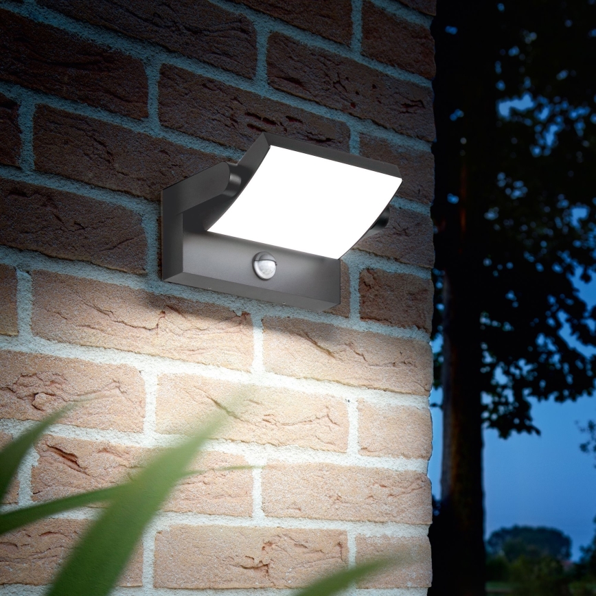 Ideal Lux - LED Zidno spoljašnje osvetljenje sa senzorom SWIPE LED/21W/230V CRI 90 IP54 antracit