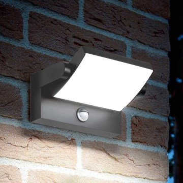 Ideal Lux - LED Zidno spoljašnje osvetljenje sa senzorom SWIPE LED/21W/230V CRI 90 IP54 antracit