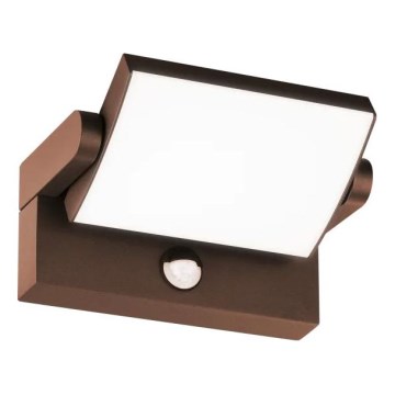Ideal Lux - LED Zidno spoljašnje osvetljenje sa senzorom SWIPE LED/21W/230V CRI 90 IP54 braon