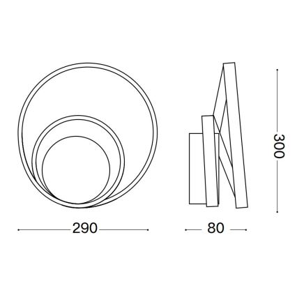 Ideal Lux - LED zidno svetilo OZ LED/26W/230V CRI 90 bela