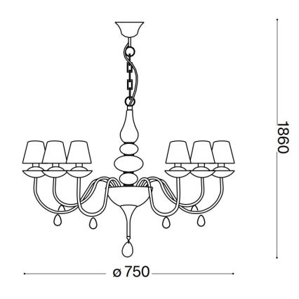 Ideal Lux - Luster na lancu 6xE14/40W/230V