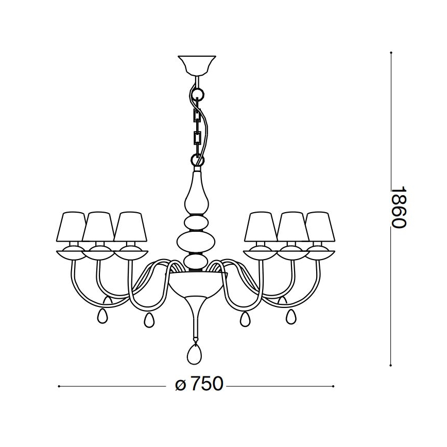 Ideal Lux - Luster na lancu 6xE14/40W/230V
