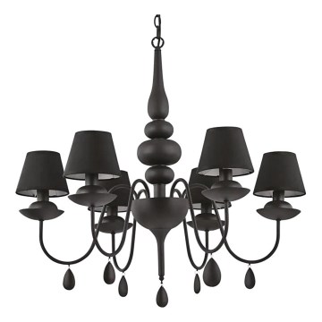 Ideal Lux - Luster na lancu BLANCHE 6xE14/4W/230V pr. 72 cm crno