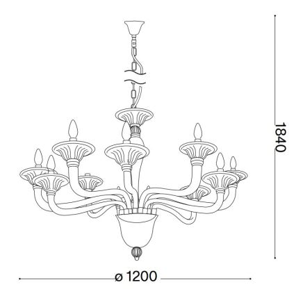 Ideal Lux - Luster na lancu BRIGITTA 12xE14/40W/230V pr. 120 cm prozirna