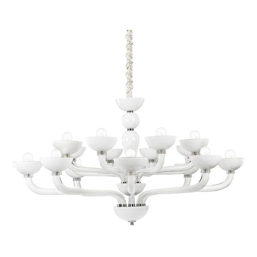 Ideal Lux - Luster na lancu CASANOVA 16xE14/40W/230V pr. 120 cm bela