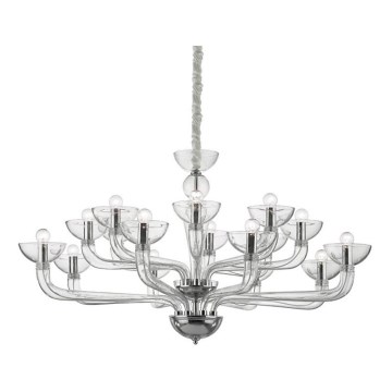 Ideal Lux - Luster na lancu CASANOVA 16xE14/40W/230V pr. 120 cm prozirna