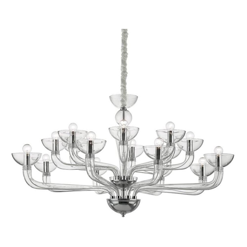 Ideal Lux - Luster na lancu CASANOVA 16xE14/40W/230V pr. 120 cm prozirna