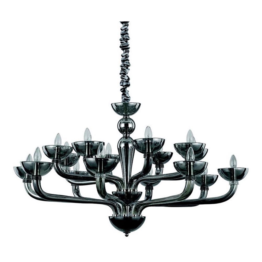 Ideal Lux - Luster na lancu CASANOVA 16xE14/40W/230V pr. 120 cm sivo