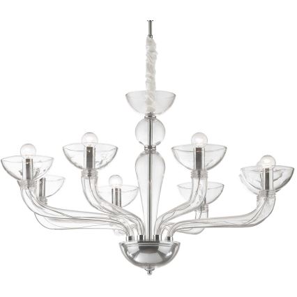 Ideal Lux - Luster na lancu CASANOVA 8xE14/40W/230V pr. 88 cm prozirna