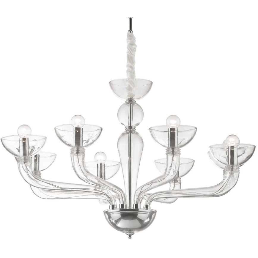 Ideal Lux - Luster na lancu CASANOVA 8xE14/40W/230V pr. 88 cm prozirna