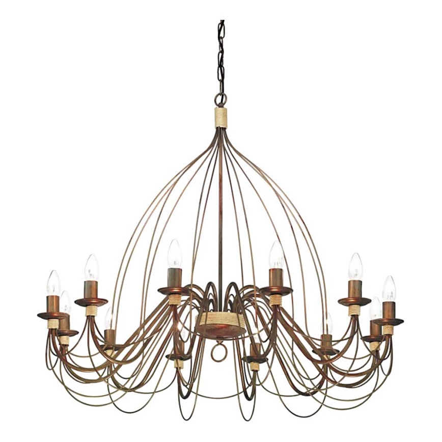 Ideal Lux - Luster na lancu CORTE 12xE14/40W/230V pr. 95 cm bakreno