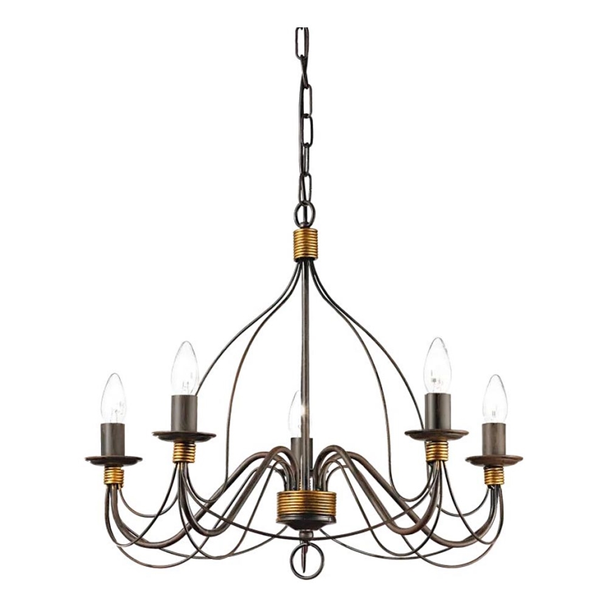 Ideal Lux - Luster na lancu CORTE 5xE14/40W/230V pr. 54 cm bakreno